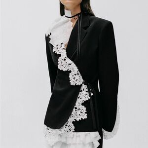 Zara Black and White Lace Blazer limited collection
